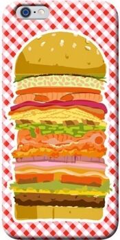 Benjamins Capa iPhone 6, 6s, 7, 8 Pop Art Burguer Vermelho