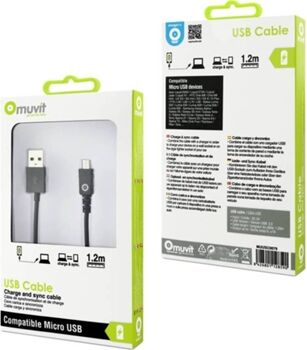 Muvit Cabo MUUSC0079 (USB - Micro-USB - 1.2m - Preto)