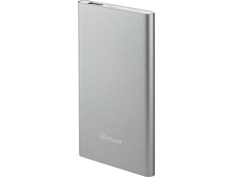 Muvit Powerbank MUCHP0088 (5000 mAh - 1 USB - 1 Micro-USB - Prateado)