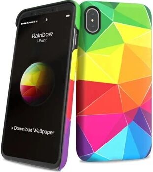 I-Paint Capa iPhone X, XS Hard Rainbow Multicor