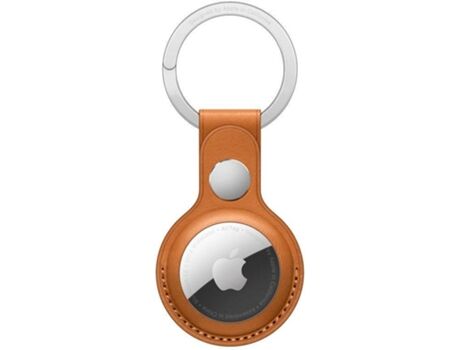 Apple Porta-chaves AirTag Pele Castanho Dourado