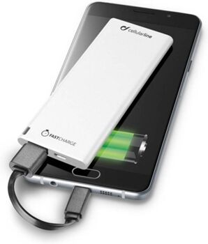 Cellular Line Powerbank Freepslim Ultra Slim (3000 mAh - 1 USB - 1 MicroUSB - Branco)