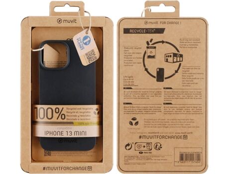 Muvit Capa iPhone 13 Mini Recicletek Preto