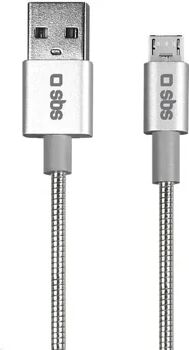 Sbs Cabo Aluminium (USB - Micro-USB - 1.5m - Prateado)