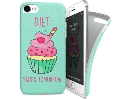 I-Paint Capa Soft Cup Cake iPhone 7, 8 Verde
