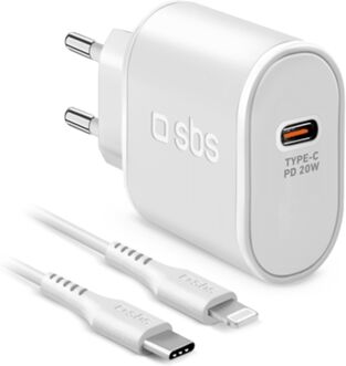 Sbs Kit Carregador Viagem 1xUSB Type C PD 20W Branco