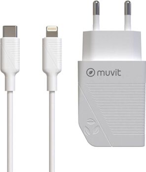 Muvit Carregador MFC (USB-C - Lightning - 20 W - Branco)