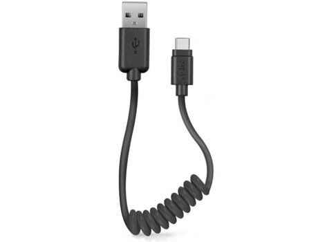 Sbs Cabo Spiral (USB - USB-C - 0.5m - Preto)