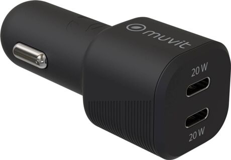 Muvit Carregador Auto MCDCC0012 (USB-C - 20 W- Preto)