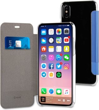 Muvit Capa iPhone X, XS Libro Azul