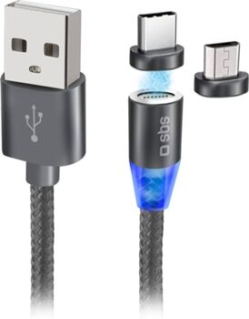 Sbs Cabo USB-C e Micro USB Preto