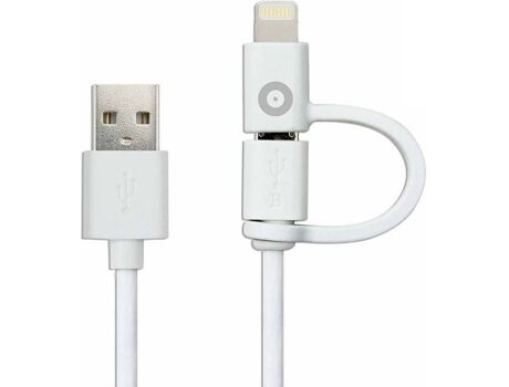 Muvit Cabo MUUSC0120 (USB - Micro-USB+Lightning - 1m - Branco)