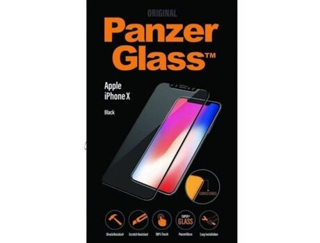 Panzerglass Película Vidro Temperado iPhone X Glass Preto