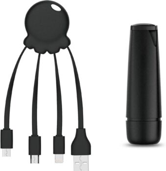 Xoopar Powerbank After work (2600 mAh - USB - MicroUSB - Lightning - USB-C - Preto)