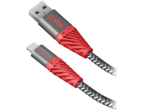 Sbs Cabo Reflective (USB - Lightning - 2 m - Vermelho)