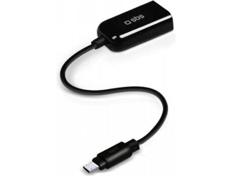 Sbs Cabo adaptador (Micro-USB - USB Fem - 0.13m - Preto)