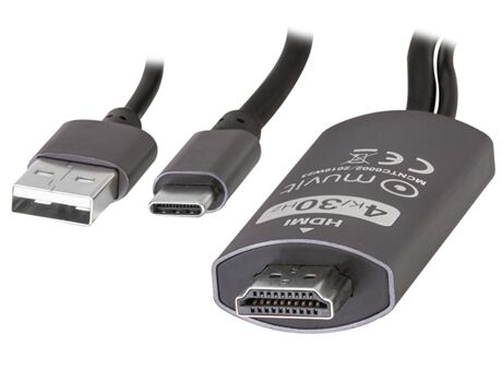 Muvit Cabo MCNTC0002 (USB - USB-C - HDMI - 2 m - Preto)
