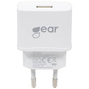 GEAR Laddare 220V 1xUSB 1A Vit