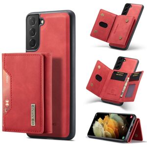 DG.MING 2 i 1 Vikbar plånbok & magnetiskt skal för Samsung Galaxy S21 5G (Röd)