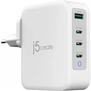 J5create Wall Charger Gan,0 W, 3x Usb-C, 1x Usb-A, 4-Port Charger - Väggladd