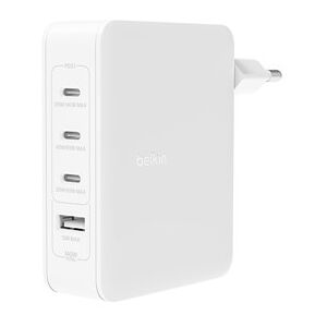 Belkin 140W GaN laddare med 3 USB-C, 1 USB-A port, Vit