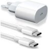 Apple 20W USB-C snabbladdare + 20W 1M USB-C till USB-C-kabel för iPhone 15 Pro Max - iPhone 15 Plus - iPhone 15 Pro - iPhone 15-WELLNGS