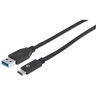 Manhattan USB 3.1 Gen2, 1 m 1m USB C USB A Male Male Black USB cable  USB 3.1 Gen2, 1 m, 1 m, USB C, USB A, 3.0 (3.1 Gen 1), Male/Male, Black