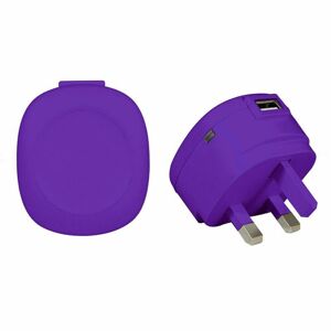 AQUARIUS GVC 1A USB 3Pin Mains Charger - Purple