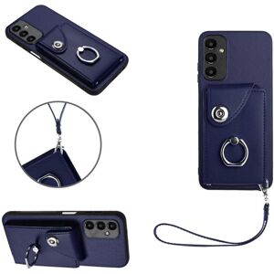 Unbranded (Blue) Case For Samsung Galaxy A15 5G/4G Hand Strap Leather Card Slot Holders Pr