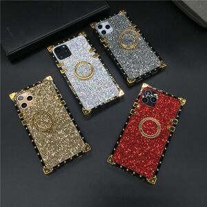 Bluetooth headset Glitter Sequins Square Case For Samsung Z flip 4 S23 S22 S21 UltraA13 A23 A33 A53 A73/Redmi 10 9 9A 9c 9T Note 11 10/iphone 14 13 12 11/TCN SPARK6 GO