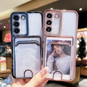 Bluetooth headset Luxury Card Bag Transparent Phone Case For Samsung S23 S22 S21 Ultra Plus S20 FE Note 20 10 A73 A53 A13 A72 A52 A32 A22 A71 A51