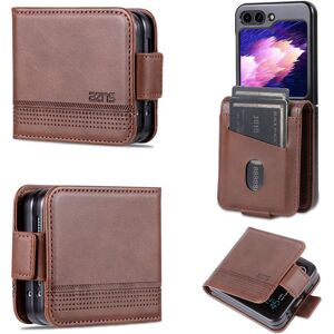 Bluetooth headset Leather Wallet Phone Case For Samsung Galaxy Z Flip 3 4 5 5G Flip3 Flip4 Flip5 Card Slot Cover Protective Shell