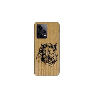 Enowood Xiaomi Redmi Note Handmade Wooden Phone Case - Boar2 - Redmi Note 8T - Ash