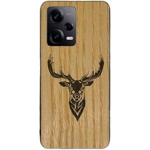 Enowood Xiaomi Redmi Note Handmade Wooden Phone Case - Deer Engraving - Redmi Note 10 Pro - Ash