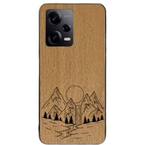 Enowood Xiaomi Redmi Note Handmade Wooden Phone Case - Waterfall - Redmi Note 10S - Beech