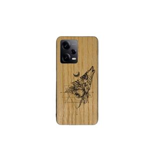 Enowood Xiaomi Redmi Note Handmade Wooden Phone Case - Wolf 2 - Redmi Note 10 - Ash