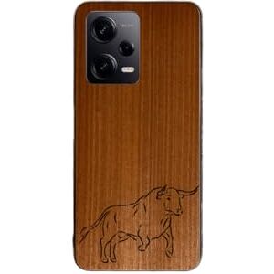 Enowood Xiaomi Redmi Note Handmade Wooden Phone Case - Taurus - Redmi Note 10 - Makore