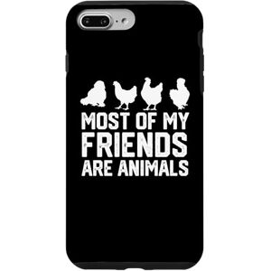 chicken lover chiken smile happy chiken iPhone 7 Plus/8 Plus funny Most Of My Friends Are Animals chickens Case