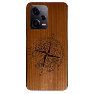 Enowood Xiaomi Redmi Note Handmade Wooden Phone Case - Wind Rose - Redmi Note 8 - Makore