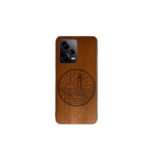 Enowood Xiaomi Redmi Note Handmade Wooden Phone Case - Headlight - Redmi Note 10 - Makore