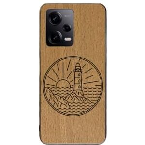 Enowood Xiaomi Redmi Note Handmade Wooden Phone Case - Headlight - Redmi Note 10 Pro - Beech