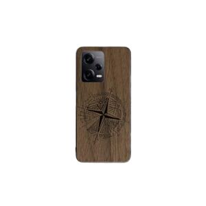 Enowood Xiaomi Redmi Note Handmade Wooden Phone Case - Wind Rose - Redmi Note 7 Pro - Walnut