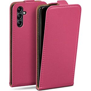 moex Flip Case for Samsung Galaxy A14 (4G/5G) Folding Case, 360 Degree All-Round Full Protection, Vegan Leather Flip Case, Mobile Phone Case with Vertical Flap, Magnetic - Pink