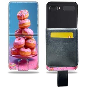 Elgzigok Wallet Phone Case for Samsung Galaxy Z Flip Z Flip 5G Z Flip3 5G Z Flip4 with Dessert Donuts-AZ269 PU Leather with Card Holder