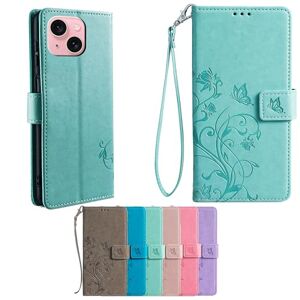 SHAMMA for Galaxy S20 Lite Case Compatible with Samsung Galaxy S20 Lite Phone Case Cover [TPU shell + PU leather][Flower Butterfly] GKH-green