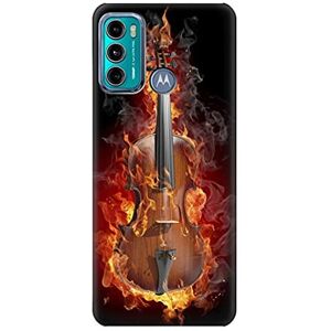 Innovedesire Fire Violin Case Cover For Motorola Moto G60, G40 Fusion