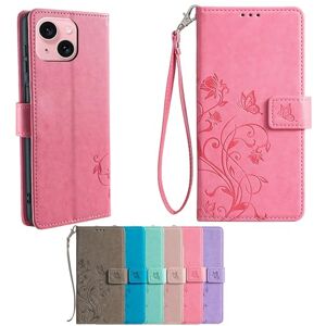 SHAMMA for Galaxy A32 4G Case Compatible with Samsung Galaxy A32 4G Phone Case Cover [TPU shell + PU leather][Flower Butterfly] GKH-Pink