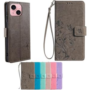 SHAMMA for Galaxy S20 Plus Case Compatible with Samsung Galaxy S20 Plus Phone Case Cover [TPU shell + PU leather][Flower Butterfly] GKH-grey