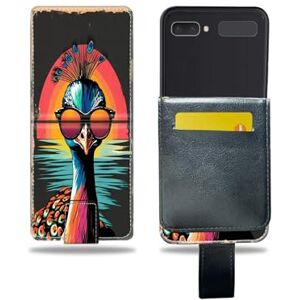 Elgzigok Wallet Phone Case for Samsung Galaxy Z Flip Z Flip 5G Z Flip3 5G Z Flip4 with Peacock-Bk3 PU Leather with Card Holder