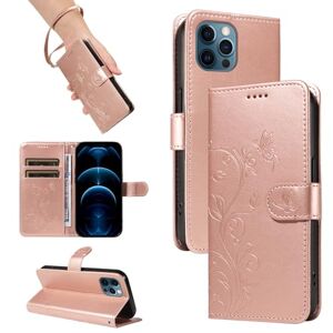 Qiaogle Phone Case for Samsung Galaxy S8 Plus - [KTA12] Rose Gold Emboss Flower Leather Case Magnetic Design Flip Case Wallet Cover with Holder Stand